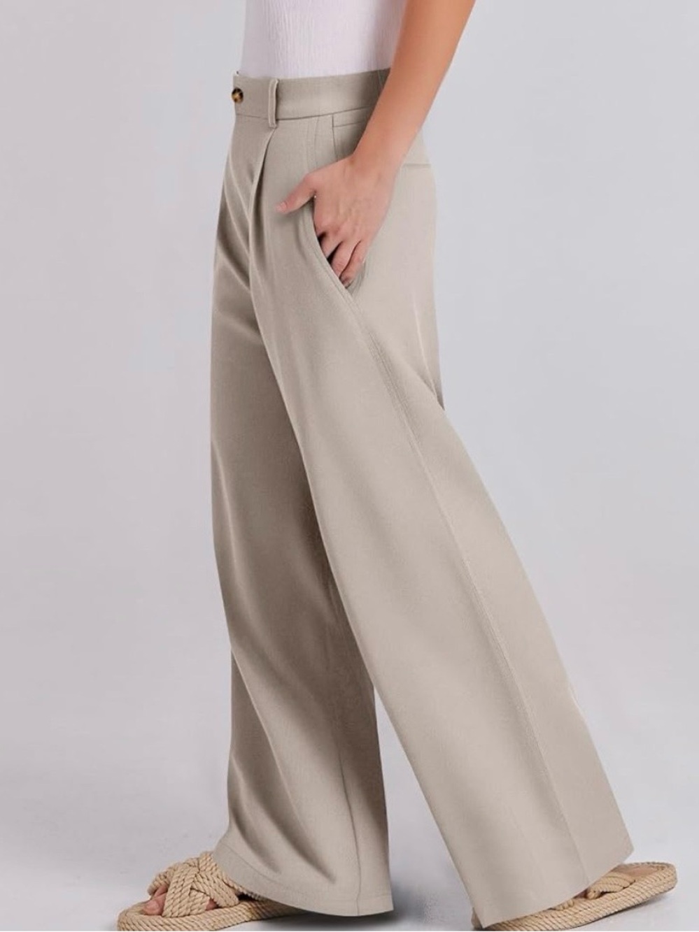 High-Waist Wide-Leg Women’s Pants - Picture 3 of 4